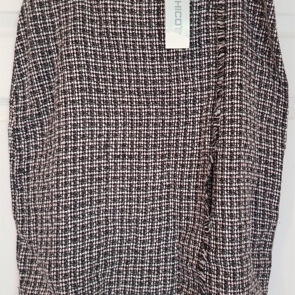 CHICO'S Tweed Fringed Skirt NWT Large (chico's 2) - Picture 2 of 7